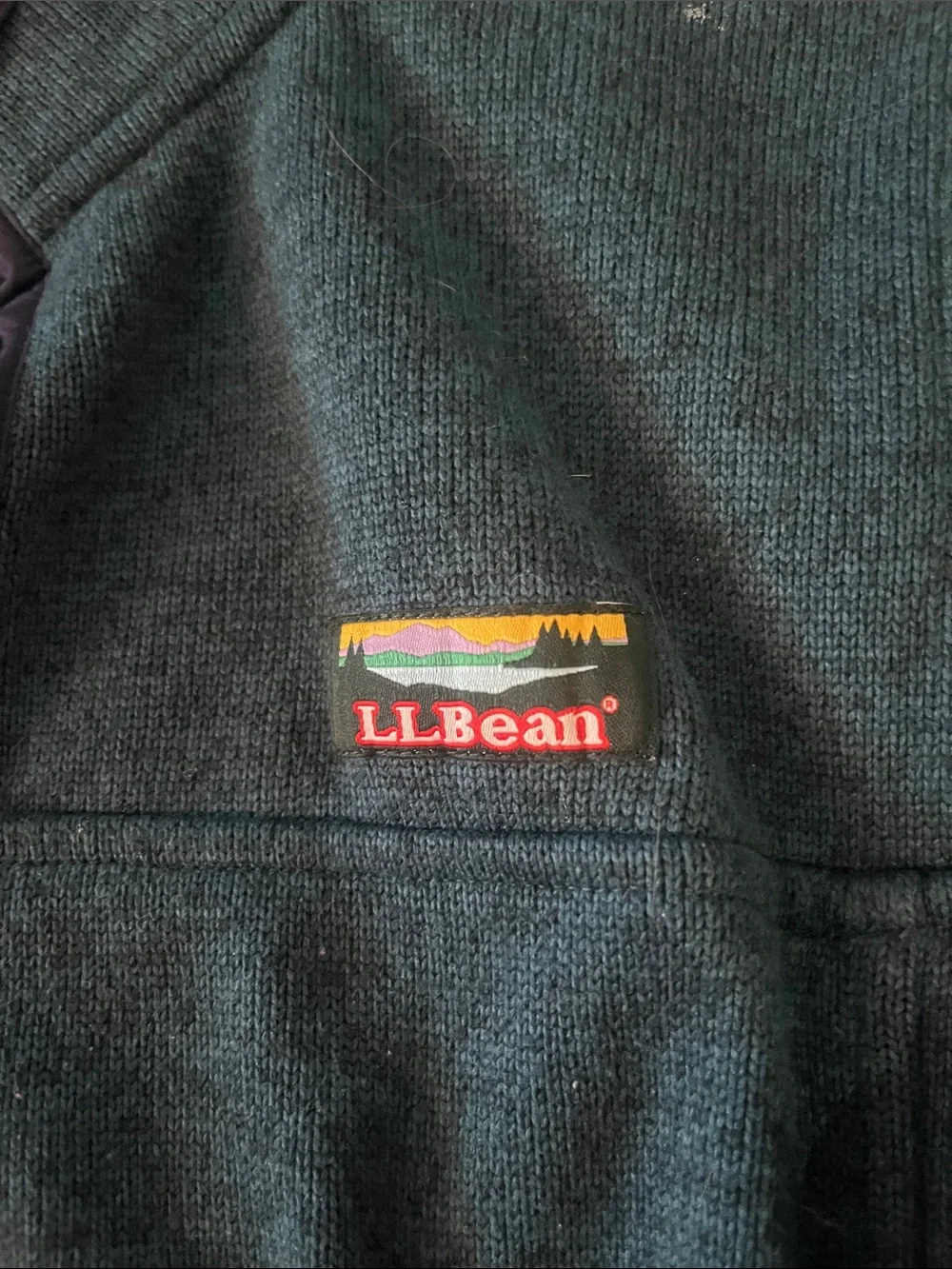 L.L. Bean Men's Dark Teal Zip-Up Fleece Pullover - Picture 2 of 5